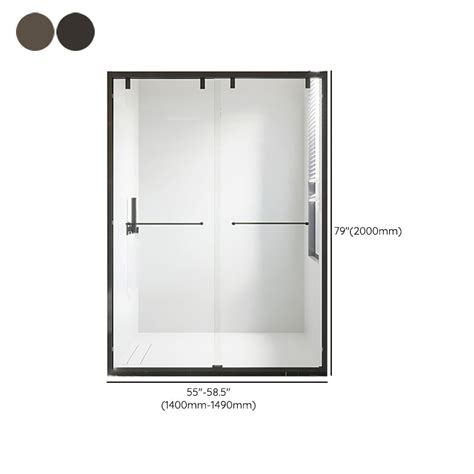 Double Sliding Shower Doors Semi-Frameless Clear Shower Door – Clearhalo