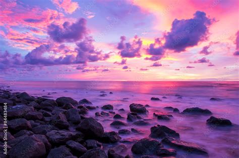 Tropical Beach Sunset Background