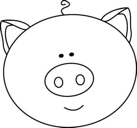 pig face clipart black and white - Clip Art Library