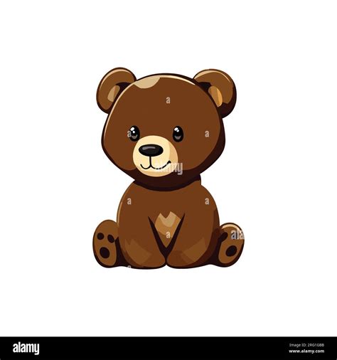 Cute brown teddy bear clipart vector illustration for kids Stock Vector Image & Art - Alamy