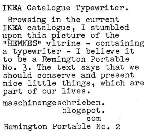 maschinengeschrieben: IKEA Catalogue Typewriter.