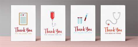 Printable Nurse Thank You Cards – Set of 4 | Nurse/Life/Gear