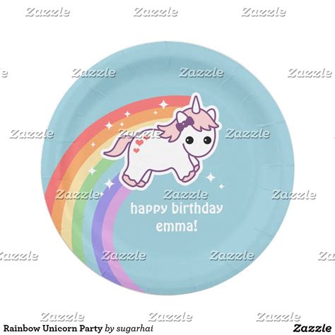 Rainbow Unicorn Party Paper Plates | Zazzle | Rainbow unicorn party, Paper plates party, Unicorn ...