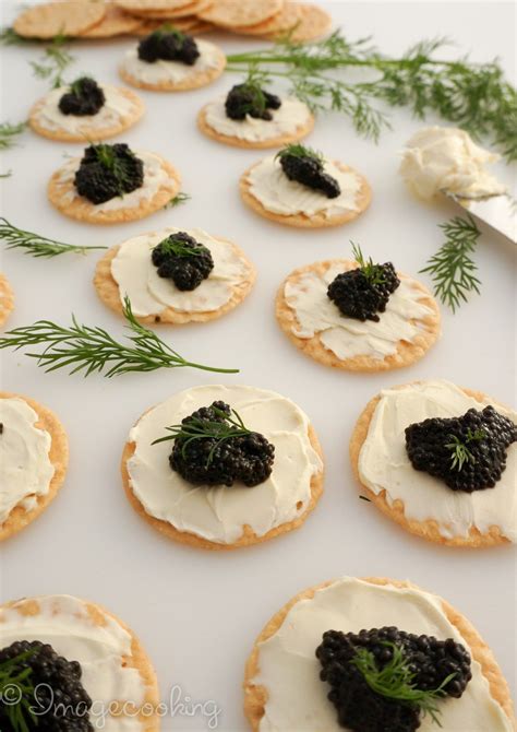 Black Caviar Appetizer with Cream Cheese and Dill | Caviar appetizers ...