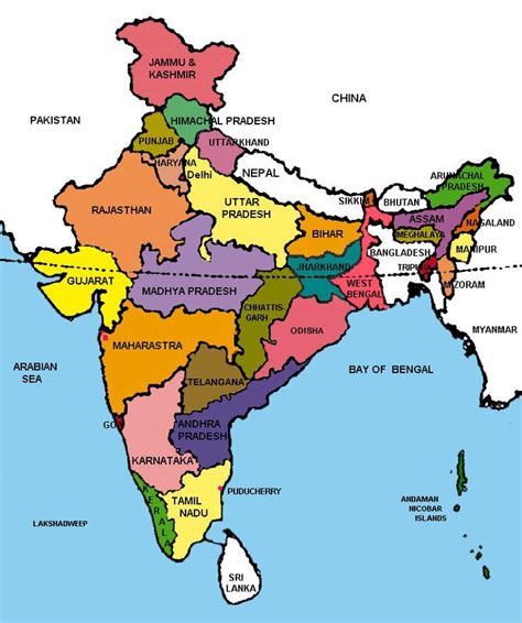 State Map of India with Cities