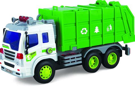 Amazon.com: Toy Garbage Truck With Lights & Sounds TG640-G – Friction ...