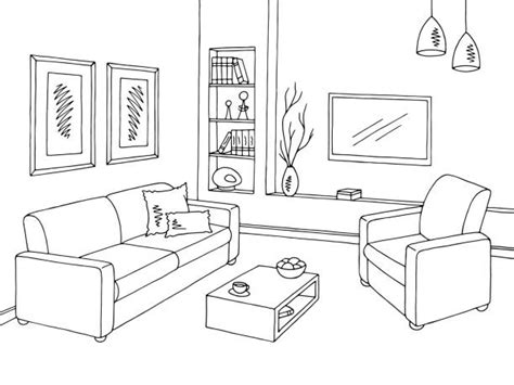 Living Room Clip Art Black And White - Living Room Clipart Vector Frames Sofa Blank Menu ...