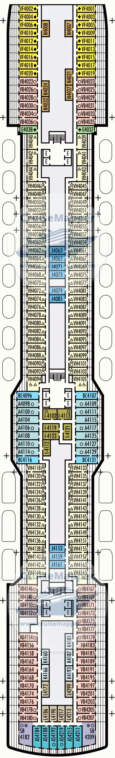 ms Rotterdam deck 4 plan | CruiseMapper