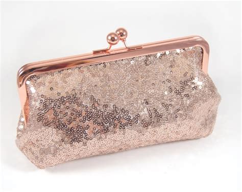 Rose Gold Sequin Clutch, Rose Gold Sequin Purse, Rose Gold Sequins ...