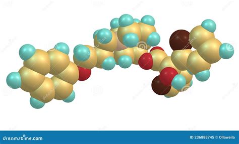 Aclidinium Bromide Molecular Structure Isolated on White Stock Illustration - Illustration of ...