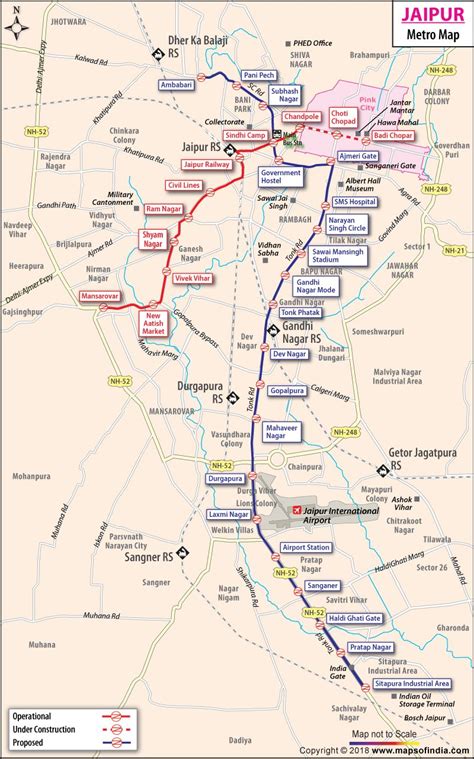 Jaipur Metro Map: Proposed Routes from Anbabadi to Sitapura Industrial Area