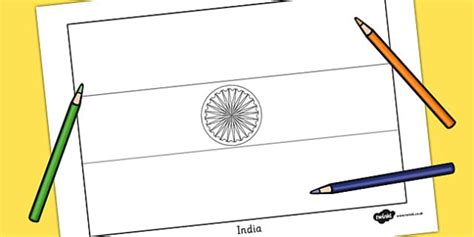 India Flag Colouring Sheet (teacher made)