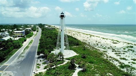 Aerial view of Historic Gasparilla Island Lighthouse - YouTube ...