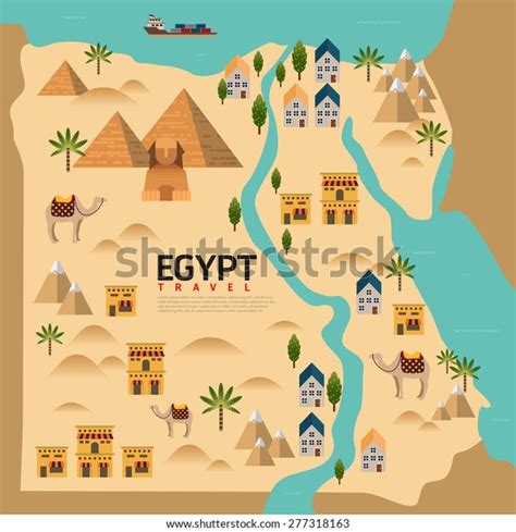 Design Egypt Travel Landmark Conceptvector Stock Vector (Royalty Free) 277318163 | Shutterstock