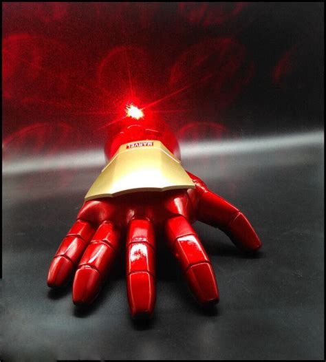 The Avengers Iron Man Tony Stark Gloves 1:1 LED Light Hand Laser ...