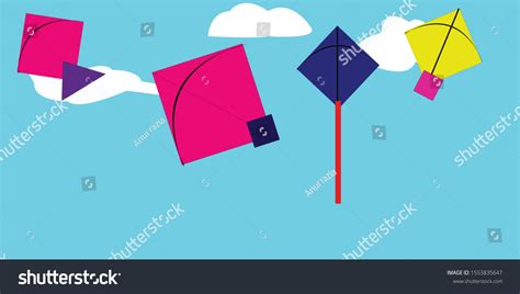 Kite Sky Drawing Background Stock Illustration 1553835647 | Shutterstock