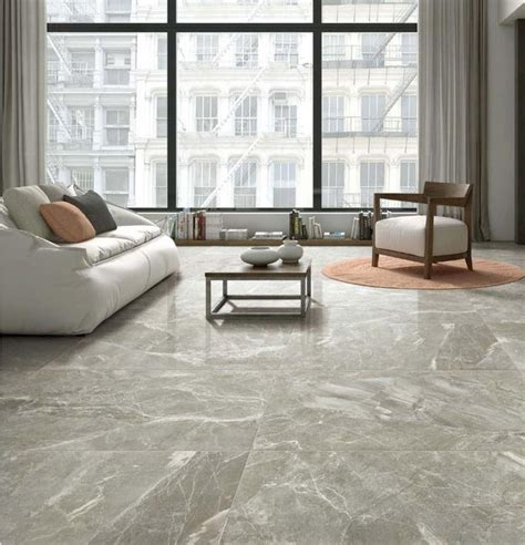 Grey Glazed Polished Porcelain Tile 600*1200 / Marble Look Floor Tile