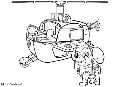 Skye'S Paw Patrol Helicopter coloring page