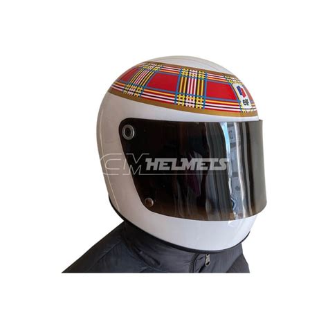 JACKIE STEWART 1973 WORLD CHAMPION F1 REPLICA HELMET FULL SIZE | CM Helmets