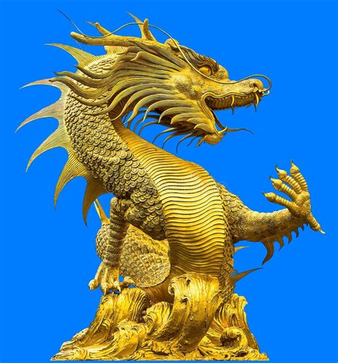 Golden dragon statue stock photo. Image of asian, asia - 43308356