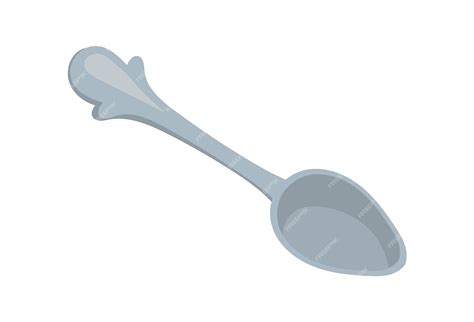 Premium Vector | Cartoon tablespoon. metal or silver tea spoon, stainless teaspoon, vector ...