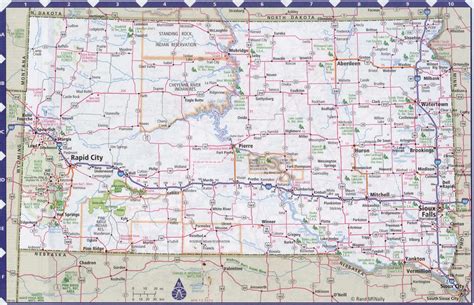 Road Map Of South Dakota With Cities