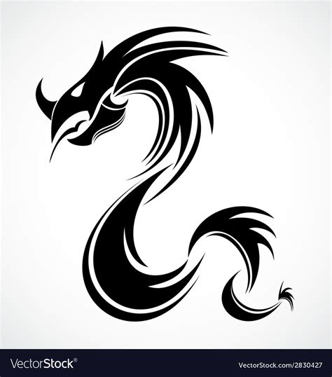 Tribal Dragon Royalty Free Vector Image - VectorStock