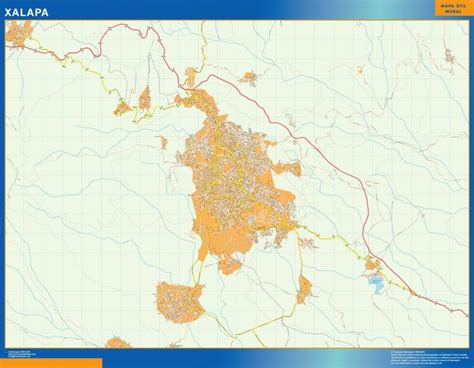 Xalapa map Mexico | Wall maps