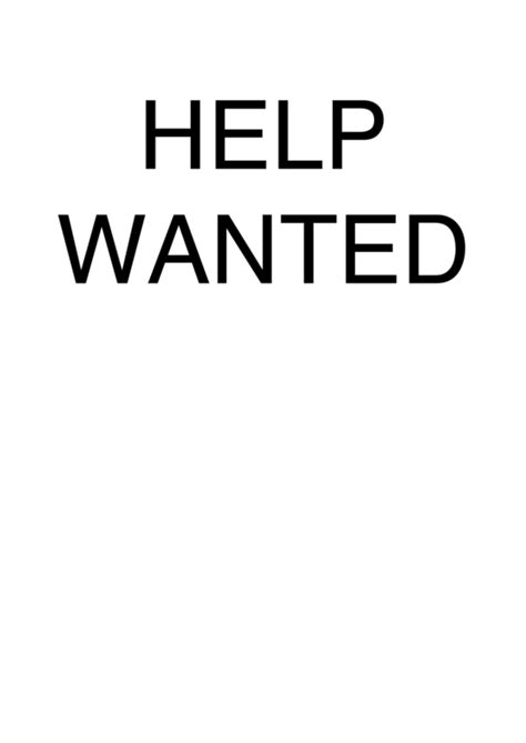 Help Wanted Sign Template printable pdf download