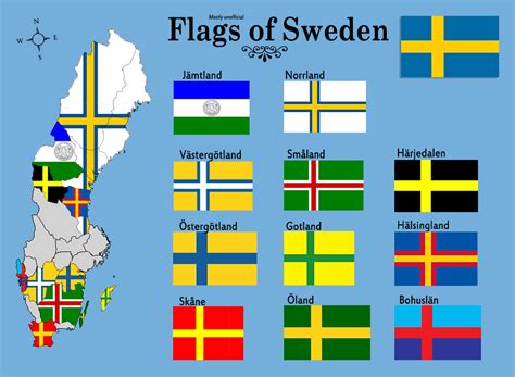 jämtland landskap karta Alla svenska landskap med flaggor! (som är tillräckligt officiella ...