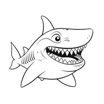 Funny Shark Coloring Pages Coloring Pictures To Print Outline Sketch ...