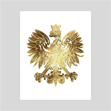 Golden Polish Coat of arms of Poland, an art print by William ...