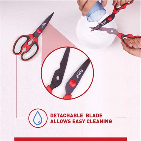 red Portable scotch titanium kitchen scissors, Ekta Stationery | ID ...