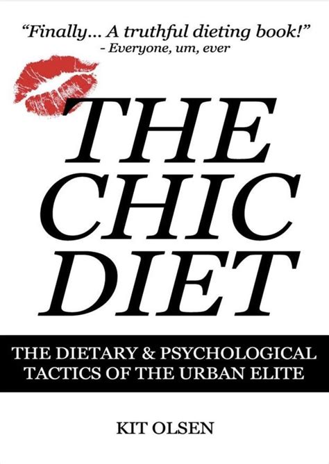 the book cover for the chic diet by kit oleen, with red lipstick on it