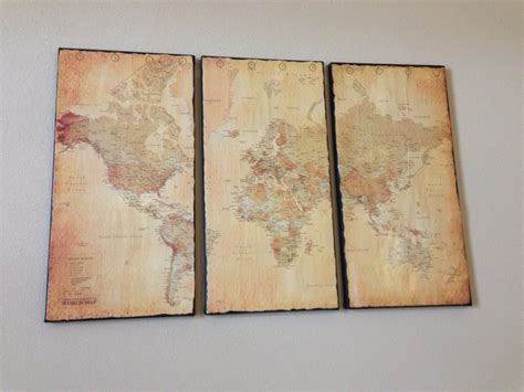 Custom vintage world map canvas art