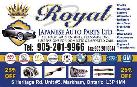 Royal Japanese Auto Parts - Markham, ON - 9889 Markham Rd | Canpages