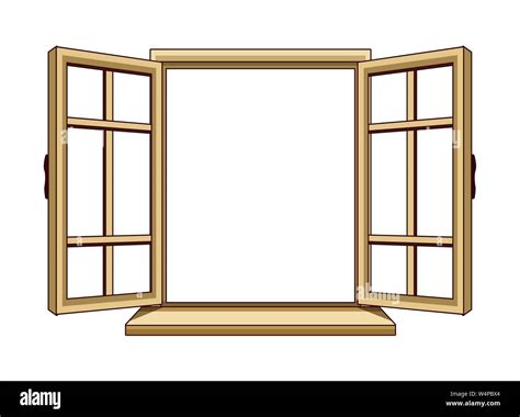 House window open cartoon isolated Stock Vector Image & Art - Alamy