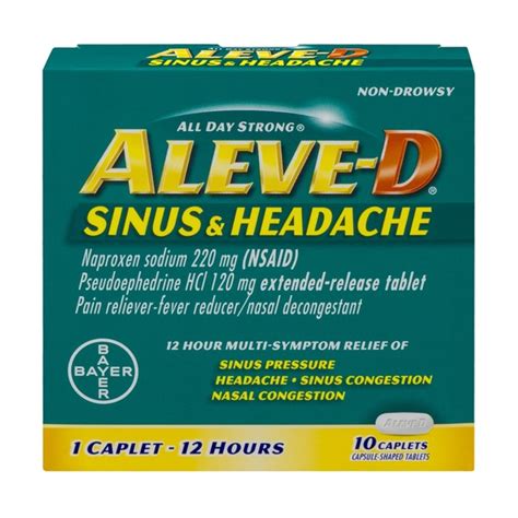 Aleve D Sinus & Headache 12 Hour Multi-Symptom Relief Caplets - 10 CT (10 ct) from Stop & Shop ...