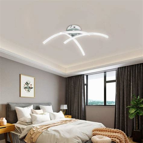 ALLOMN LED Ceiling Light, Chandelier Lamp Modern Curved Design Ceiling Light with 3 Curved Light ...