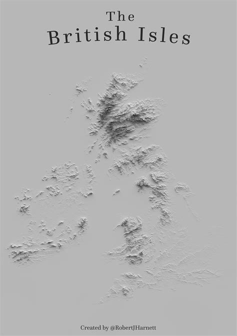 Minimal Relief Map of the British Isles : r/MapPorn