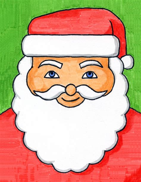 How to Draw Santa’s Face · Art Projects for Kids