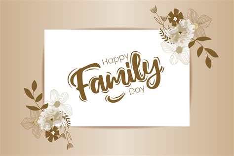 Happy Family Day card in elegant design. Vector invitation card with ...