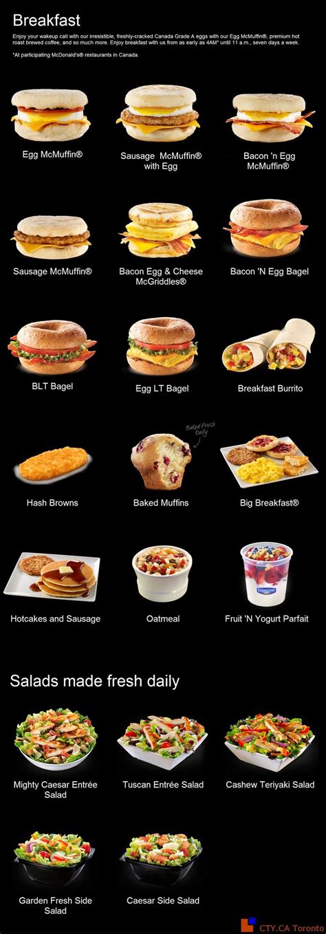 Printable Mcdonald's Breakfast Menu