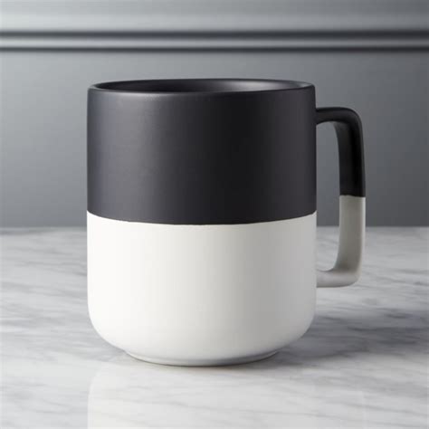 Shop Black Dip Large Mug. Demi-dipped in a matte black glaze, oversized mug with square handle ...