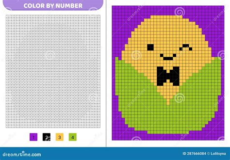 Corn Squishmallow. Color by Number. Pixel Coloring Book. Numbered Squares. Game for Kids. Vector ...