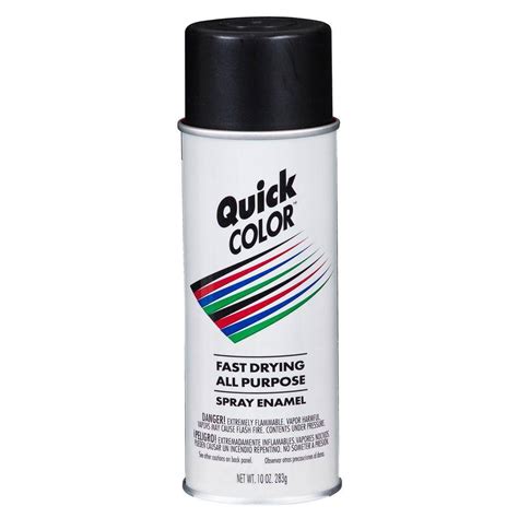 Quick Color 10 oz. Flat Black General Purpose Aerosol Paint-J2853812 ...