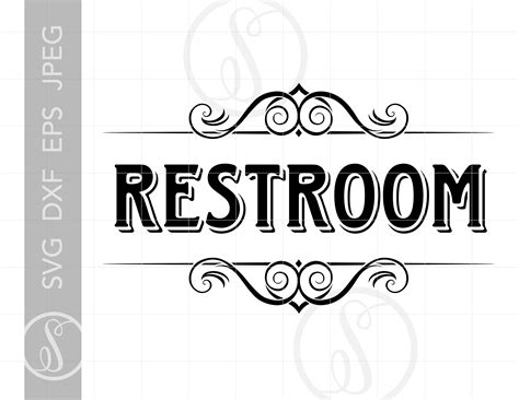 RESTROOM Sign Art SVG Design Restroom SVG Dxf Eps Restroom | Etsy