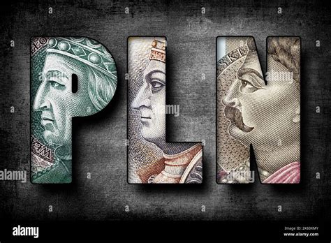 Inscription PLN text made of Polish Banknotes, currency symbol concept Stock Photo - Alamy