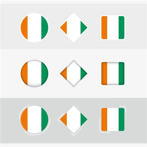 Ivory Coast flag icons set, vector flag of Ivory Coast. 22968995 Vector ...