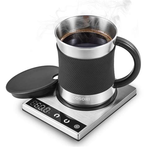 COSORI Coffee Mug Warmer & Mug Set Touch Tech & LED Backlit Display Electric 24Watt Beverage Cup ...